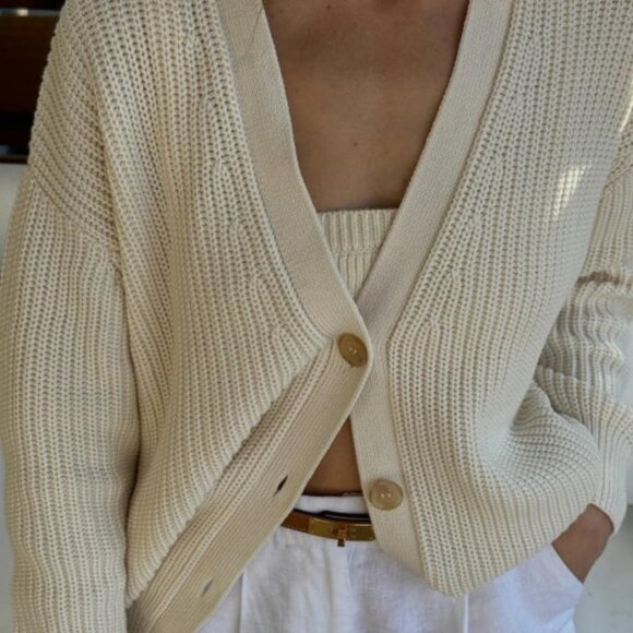 Jenni Kayne Sweaters - JENNI KAYNE Cotton Cocoon Cardigan Ivory XS